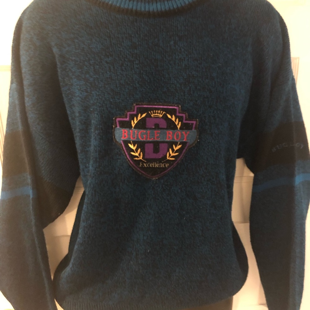 Rare Vintage Bugle Boy Spell Out Sweater Polo XL